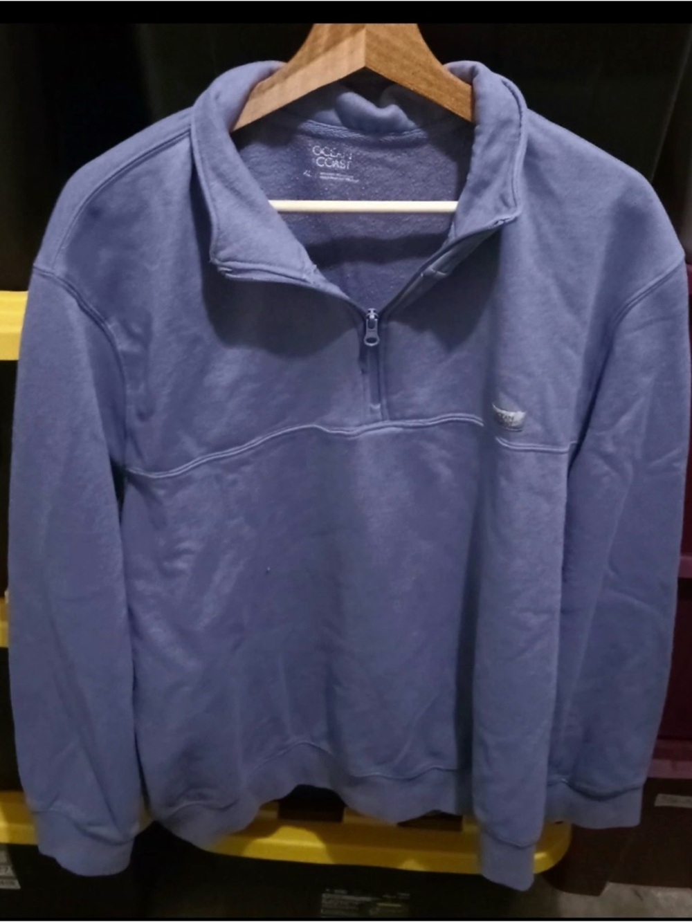 Ocean Coast Men's Half-Zip Pullover Sweater in Lavender Blue